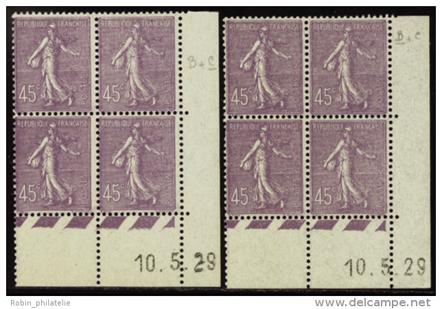 N&deg; 1 97 45c Semeuse Lign&eacute;e 10-5-29 Les 2 Galvanos  Qualit&eacute;: ** Cote: 126&nbsp; - Other & Unclassified