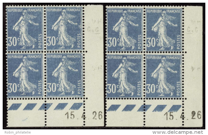 N&deg; 1 92 30c Semeuse Bleu 15-4-26 Les 2 Galvanos  Qualit&eacute;: ** Cote: 94&nbsp; - Other & Unclassified