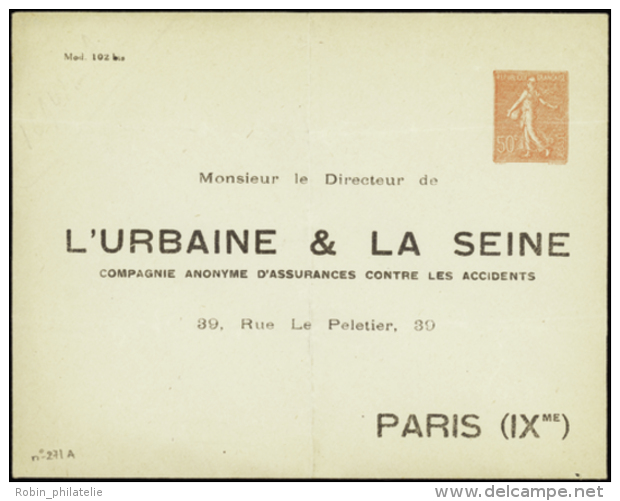 N&deg; 1 99 (D9e) 50c Semeuse Lign&eacute;e Urbaine &amp; Seine (pli)  Qualit&eacute;:  Cote: 600&nbsp; - Autres & Non Classés