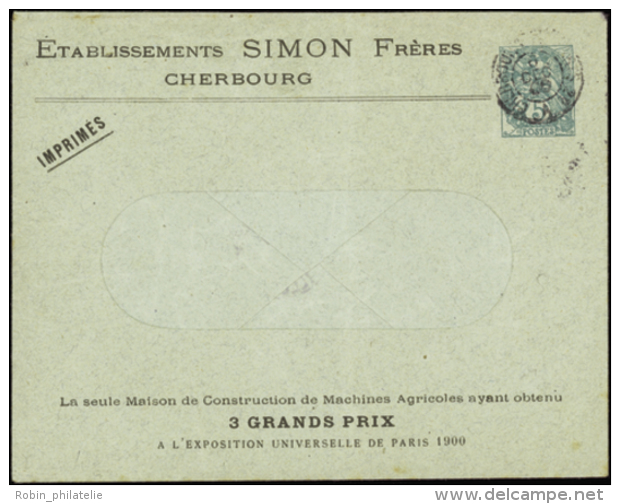 N&deg; 1 11 E6j 5c Blanc Simon Fr&egrave;res Cherbourg  Qualit&eacute;: OBL Cote: 1200&nbsp; - Autres & Non Classés