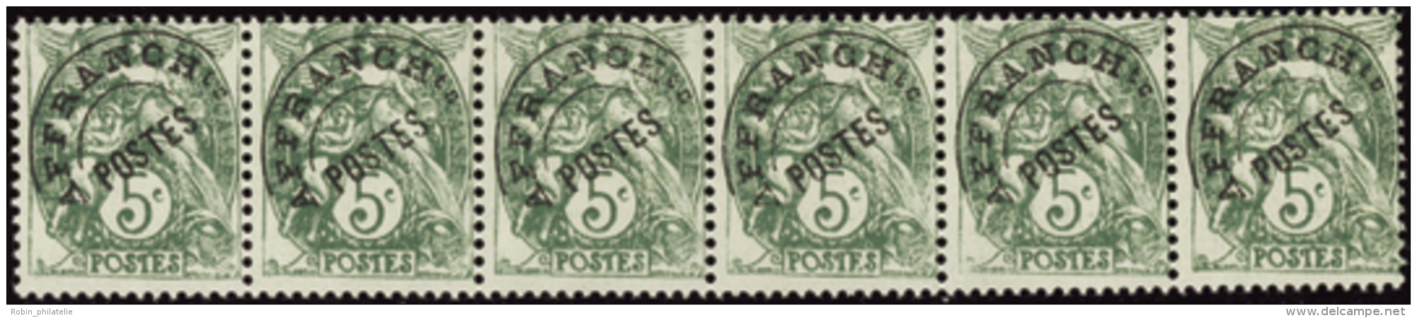 N&deg; 4 3 5c Blanc Bande Horizontale De 6 Timbres  Qualit&eacute;: ** Cote: 775&nbsp; - Other & Unclassified