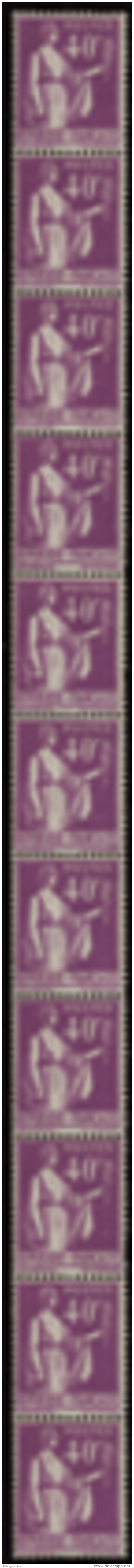 N&deg; 2 9 40c Paix Lilas Bande Verticale De 11 Timbres  Qualit&eacute;: ** Cote: 1400&nbsp; - Other & Unclassified