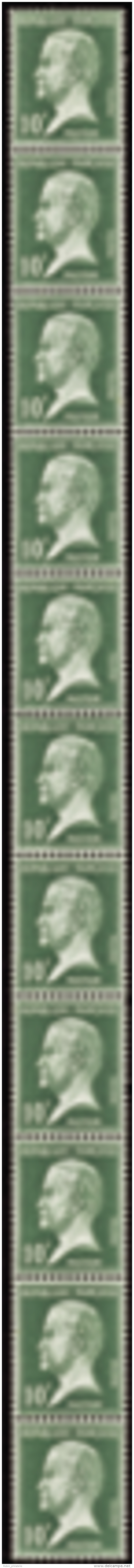 N&deg; 9 10c Pasteur Bande Verticale De 11 Timbres  Qualit&eacute;: ** Cote: 425&nbsp; - Other & Unclassified