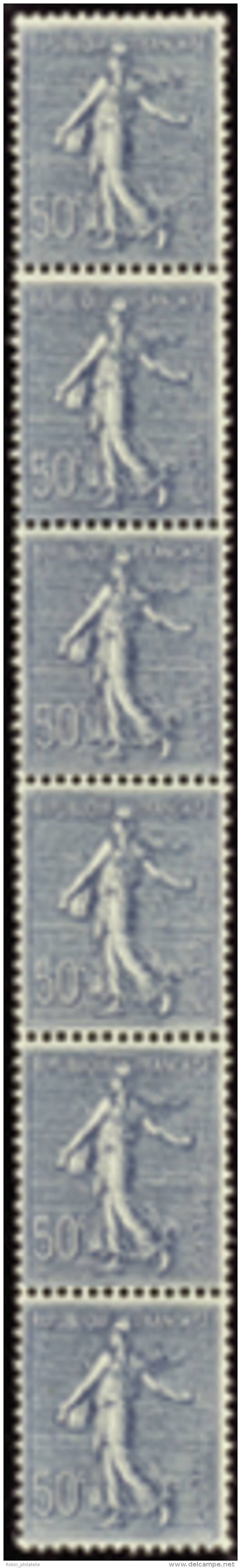 N&deg; 7 50c Semeuse Lign&eacute;e Bande Verticale De 6 Timbres  Qualit&eacute;: ** Cote: 525&nbsp; - Other & Unclassified