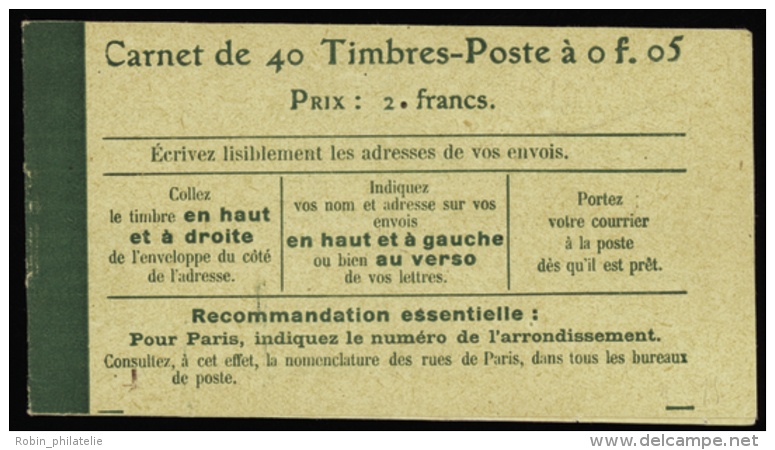 N&deg; 1 37 C7  5c Semeuse Vert 40 Timbres  Qualit&eacute;: ** Cote: 360&nbsp; - Autres & Non Classés