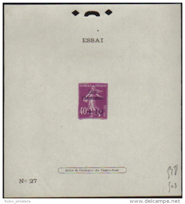 N&deg; 2 46 Epr. D'essai De Surcharge Caisse D'amortissement N&deg;13  Qualit&eacute;:  Cote: .....&nbsp; - Other & Unclassified