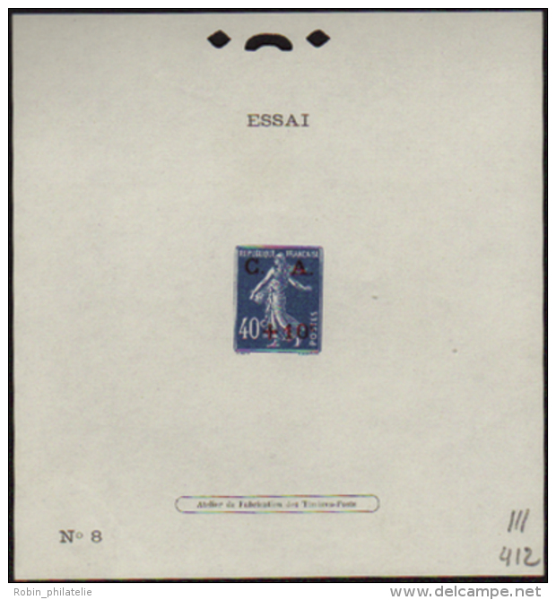 N&deg; 2 46 Epr. D'essai De Surcharge Caisse D'amortissement N&deg;8  Qualit&eacute;:  Cote: .....&nbsp; - Autres & Non Classés