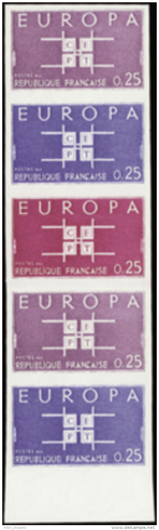 N&deg; 1 396 0,25 Europa 1963 Bande De 5 Bdf  Qualit&eacute;: ** Cote: 500&nbsp; - Autres & Non Classés