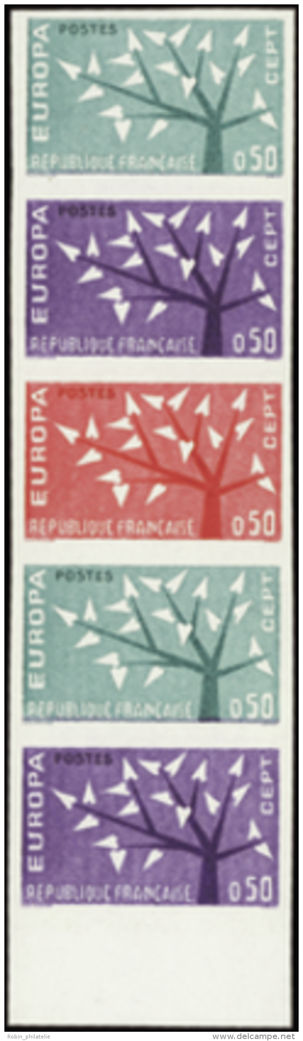 N&deg; 1 359 Europa 1962 Bande De 5 Bdf  Qualit&eacute;: ** Cote: 1000&nbsp; - Other & Unclassified