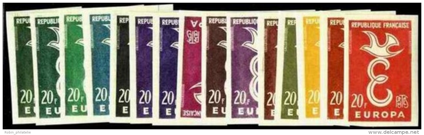 N&deg; 1 173 20F Europa 1958 15 Couleurs Diff&eacute;rentes  Qualit&eacute;: ** Cote: 1800&nbsp; - Autres & Non Classés