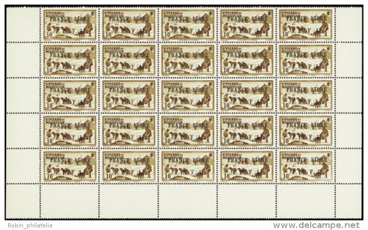 N&deg; 2 50 10c France Libre Feuille De 25 Timbres  Qualit&eacute;: ** Cote: 600&nbsp; - Autres & Non Classés