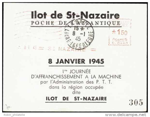 N&deg; 0 Saint Nazaire Bloc 1er Jour D'affranchis. &agrave; La Machine  Qualit&eacute;: OBL Cote: 170&nbsp; - Autres & Non Classés
