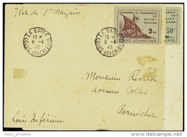 N&deg; 8 /9  2 Valeurs Sur 2 Enveloppes Obl La Baule 9-4-45  Qualit&eacute;: OBL Cote: 630&nbsp; - Other & Unclassified