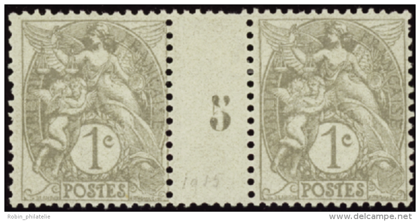 N&deg; 1 07 1c Blanc Mill&eacute;sime 5 Type IA (1915)  Qualit&eacute;: * Cote: 850&nbsp; - Otros & Sin Clasificación