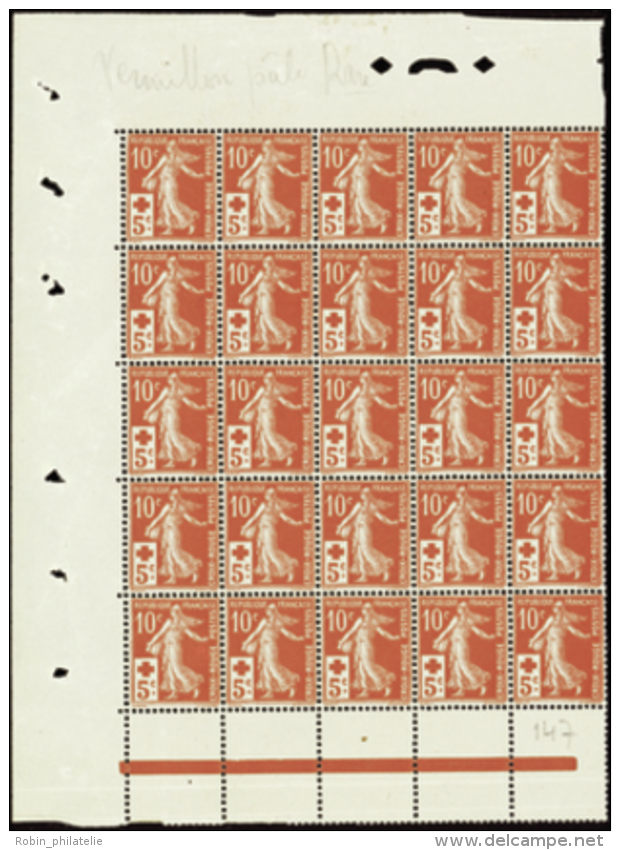 N&deg; 1 47 10c+5c Croix-rouge Bloc De 25 Timbres  Qualit&eacute;: ** Cote: 2500&nbsp; - Other & Unclassified