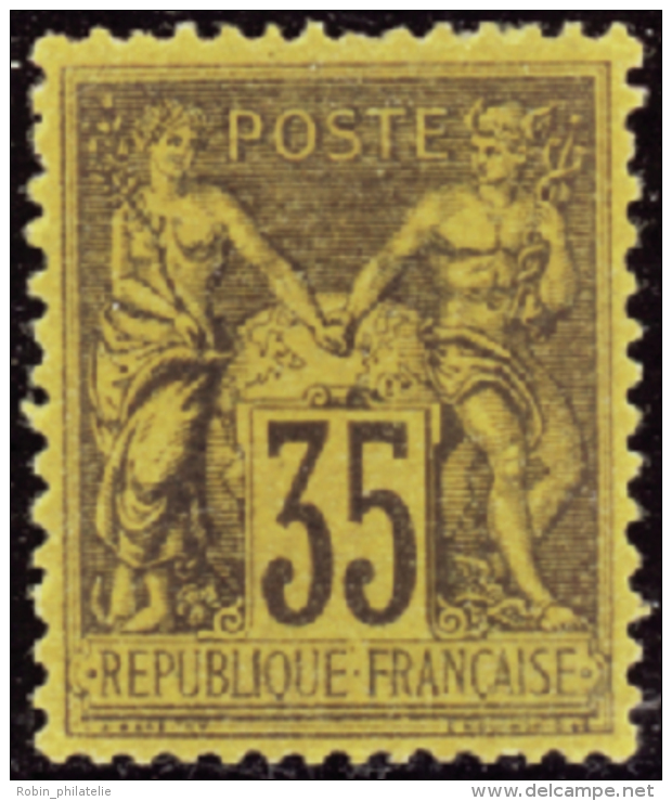 N&deg; 9 3 35c Violet-noir Sur Jaune  Qualit&eacute;: * Cote: 800&nbsp; - Other & Unclassified