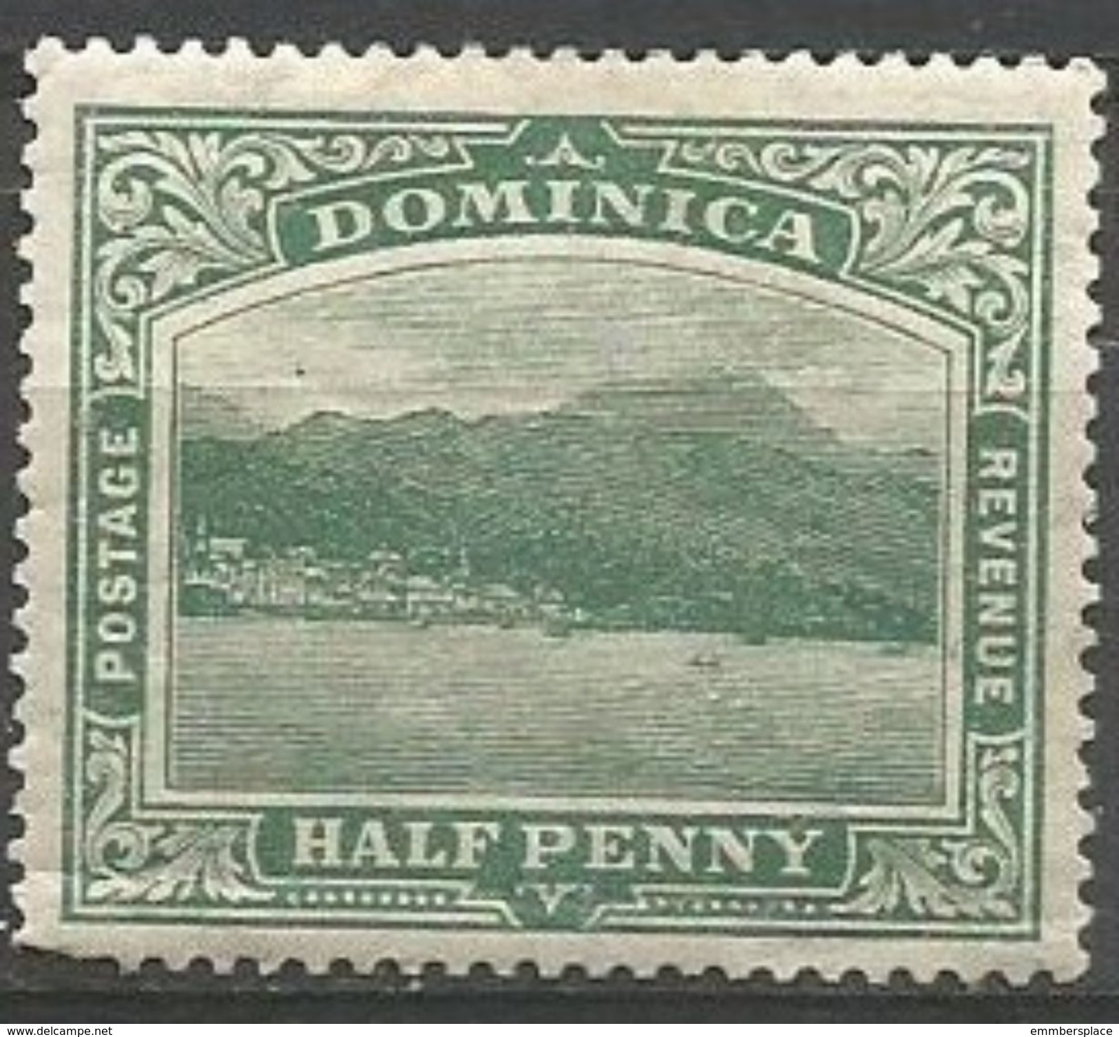 Dominica - 1907 Roseau 1/2d MLH *  SG 37   Sc 35 - Dominica (...-1978)