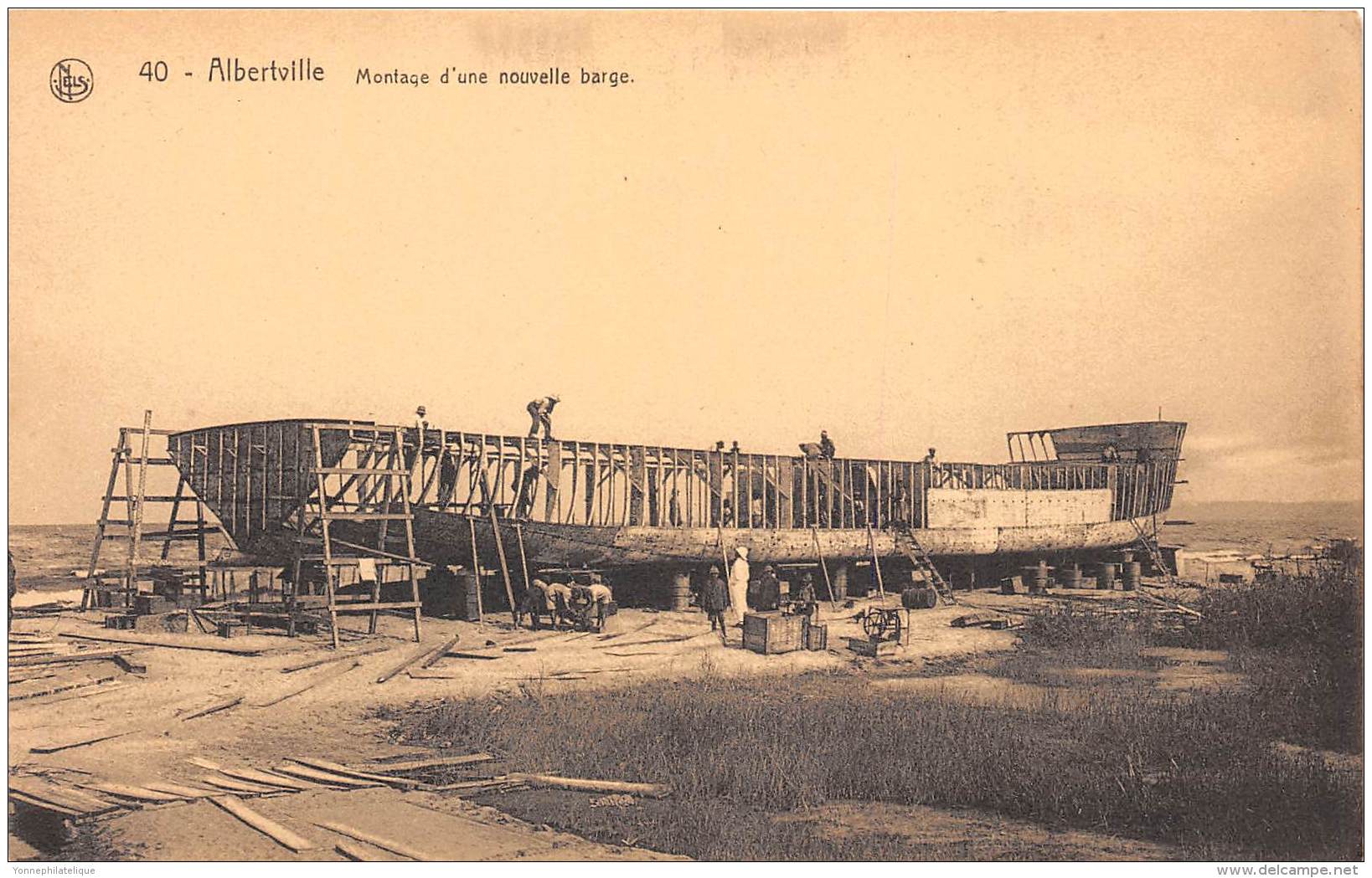 CONGO BELGE - Topo / Albertiville - Montage D'une Nouvelle Barge - Congo Belge