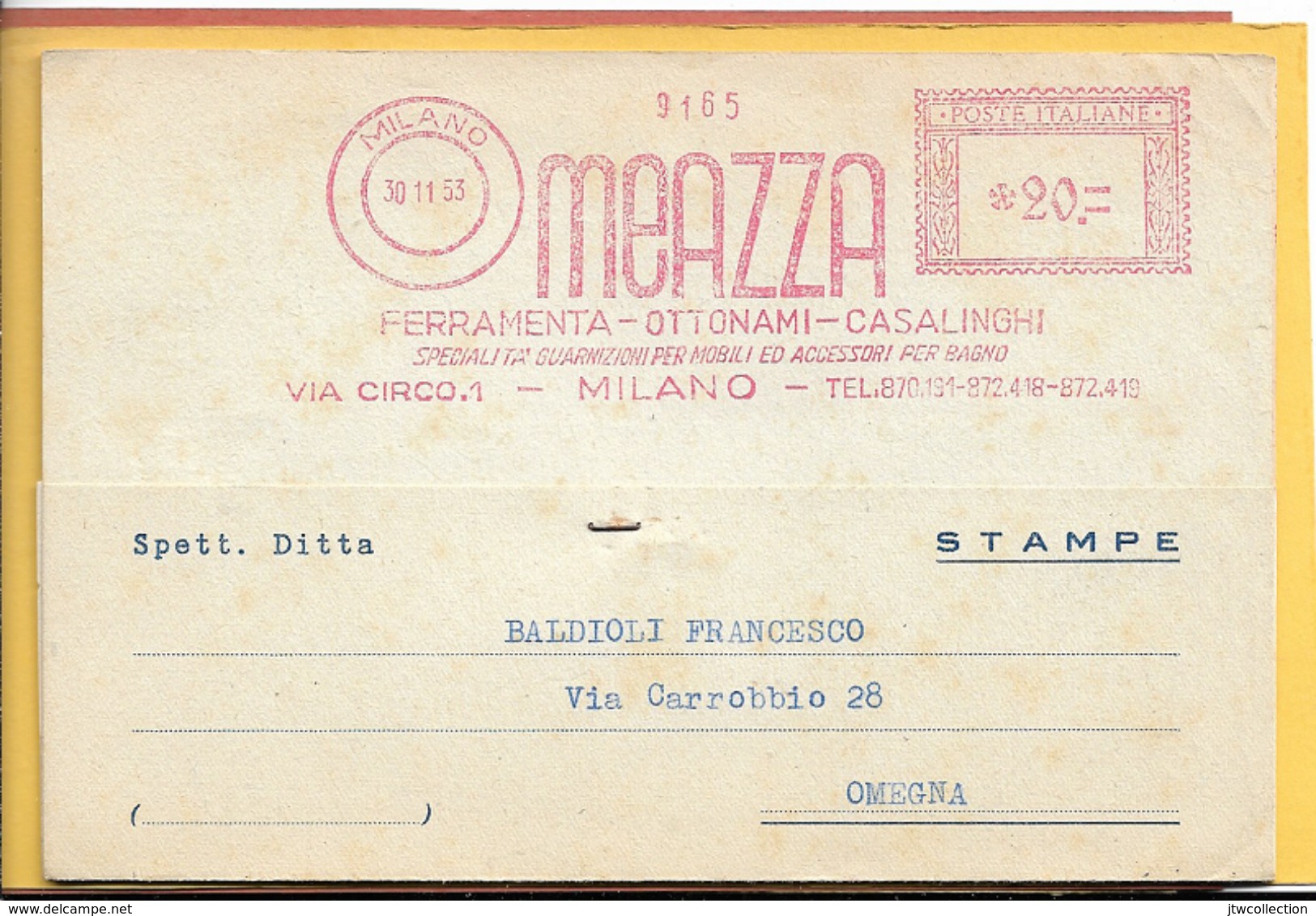 Meazza - Milano - Viaggiata - Advertising