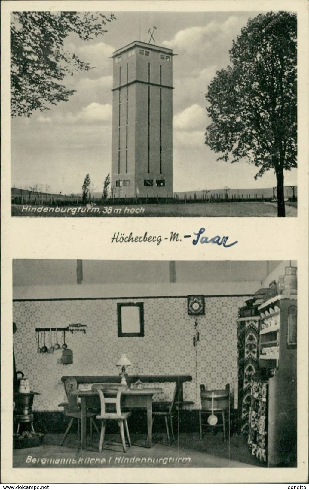 AK Bexbach, Höcherberg, Hindenburgturm, O 1942 (17008) - Saarpfalz-Kreis