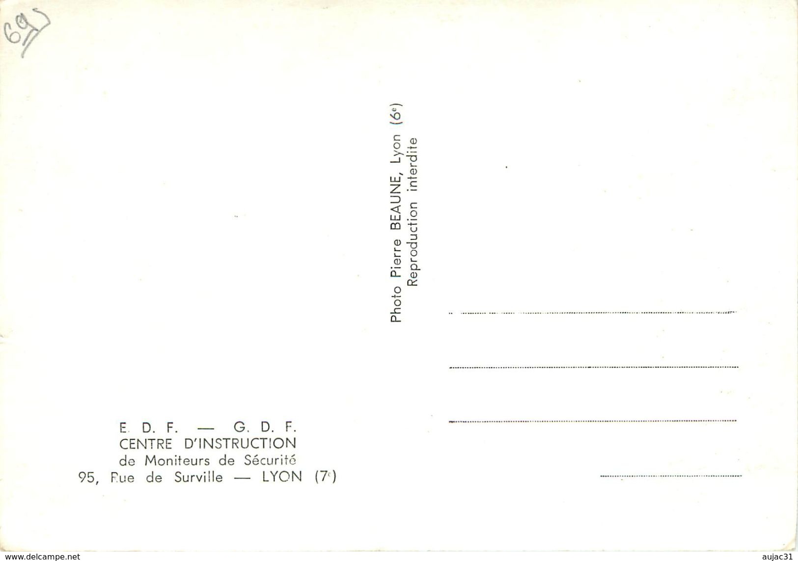 Dép 69 - Lyon 7 - E.D.F. - G.D.F. - Centre D'instruction De Moniteurs De Sécurité - Semi Moderne Grand Format - état - Lyon 7