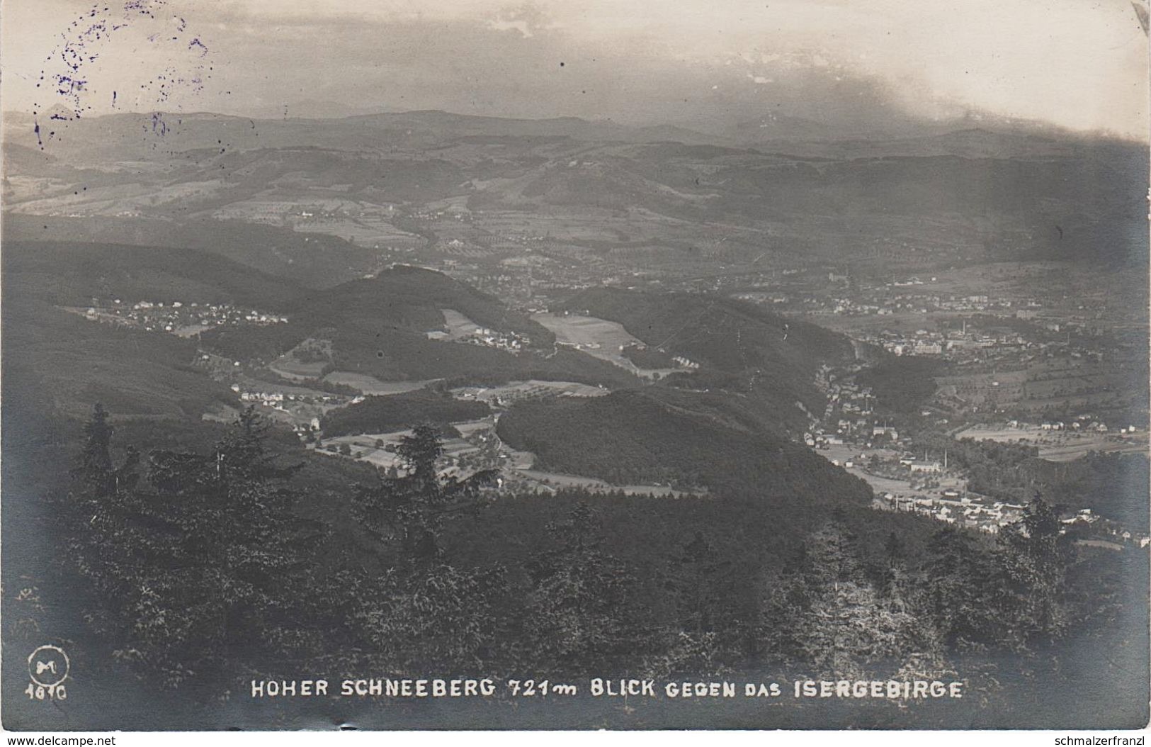 AK Hoher Schneeberg Decinsky Sneznik Blick Isergebirge Tetschen Bodenbach Decin Kalmswiese Niederulgersdorf Biela Bela - Sudeten