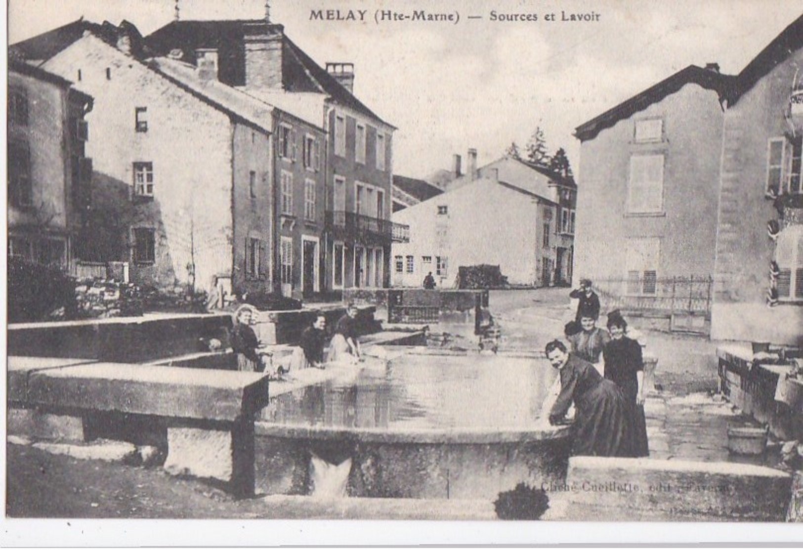 52 MELAY  Coin Du Village Animé FEMME Au LAVOIR Timbre 1907 - Autres & Non Classés