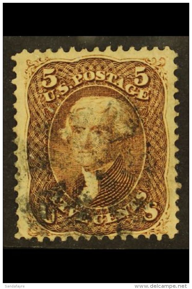 1863  5c Brown (SG 72a, Sc 76), Lightly Used, Rather Large, Well-balanced Example. For More Images, Please Visit... - Sonstige & Ohne Zuordnung