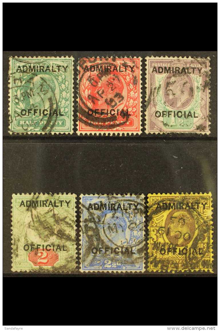 OFFICIALS  ADMIRALTY. 1903 KEVII Opt'd Set, SG O101/06, Cds Used Set (6 Stamps) For More Images, Please Visit... - Ohne Zuordnung