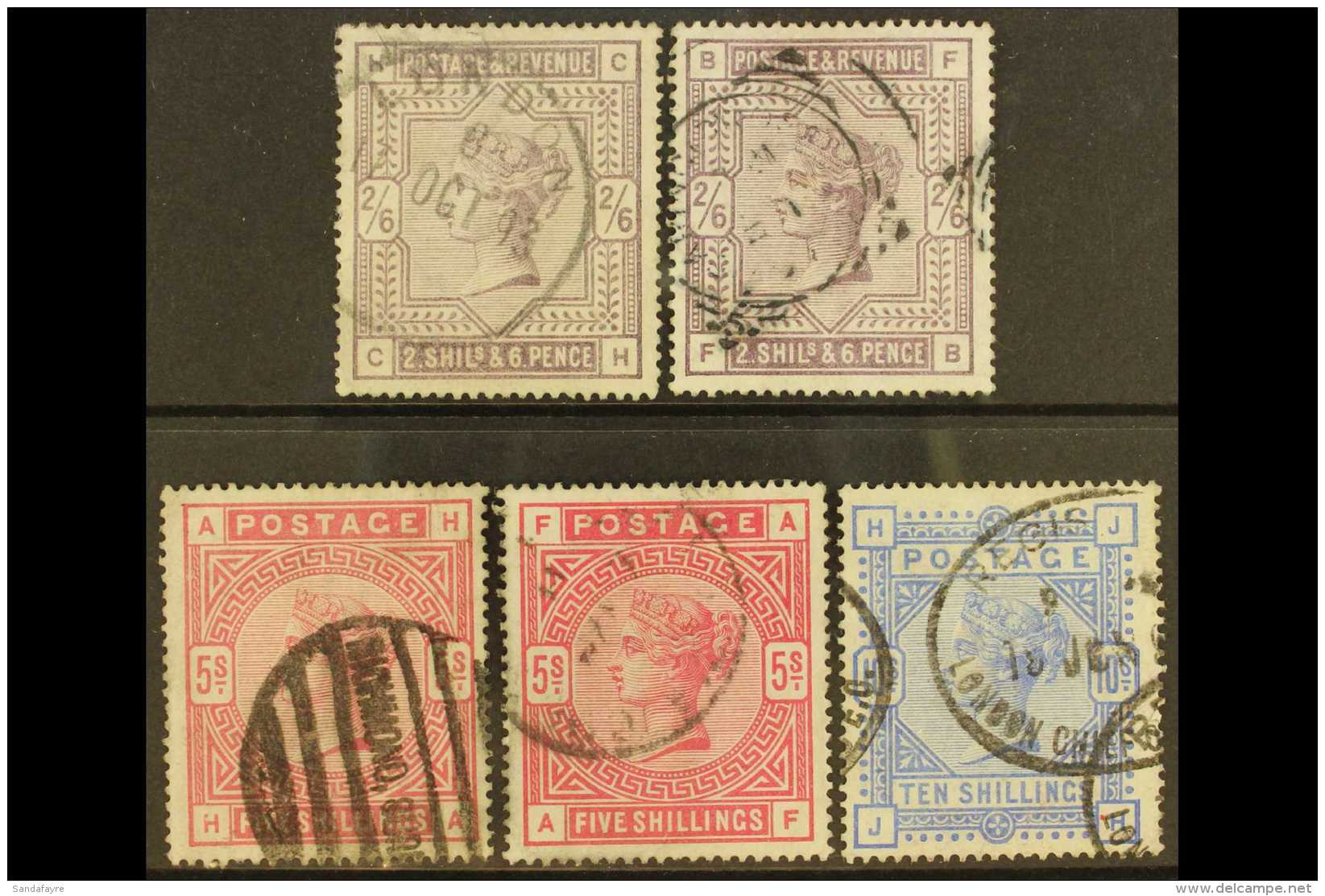 1883-84  High Values Group Of The Different Shades, Includes The 2s6d Lilac, 2s6d Deep Lilac, 5s Rose, 5s Crimson... - Sonstige & Ohne Zuordnung