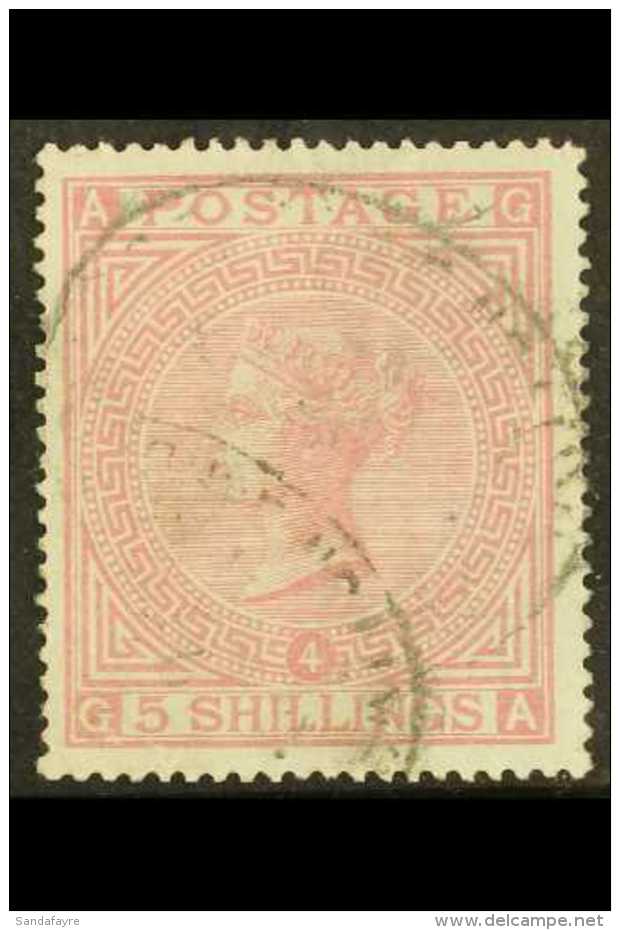 1867-83  5s Rose Plate 4, Wmk Anchor, SG 134, Very Fine Used With Light Oval Cancellations. Scarce In This Lovely... - Sonstige & Ohne Zuordnung