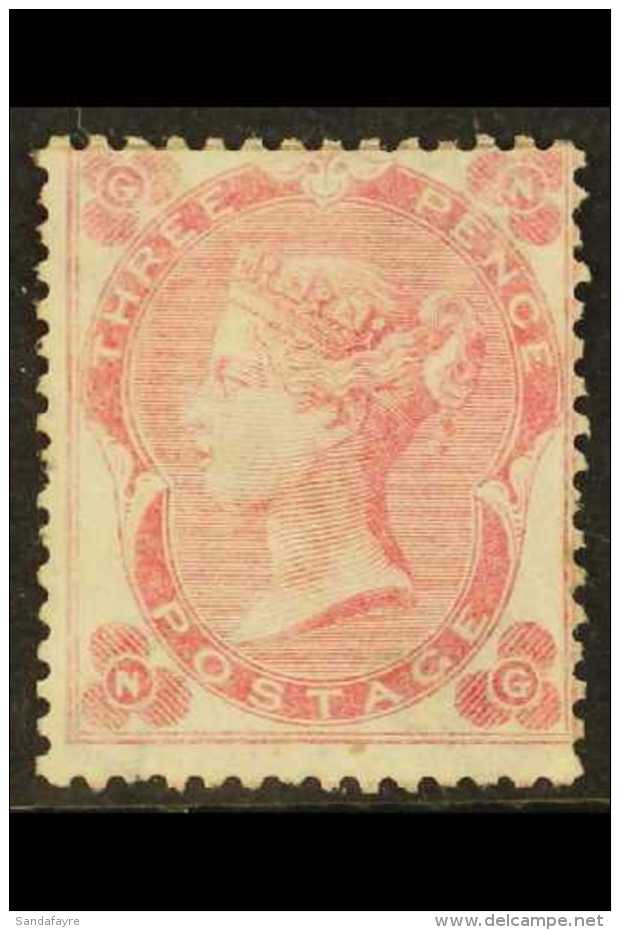 1862-64  3d Pale Carmine- Rose 'small Corner Letters', SG 77, Mint, Short Perf At Base. Cat &pound;2700. For More... - Autres & Non Classés
