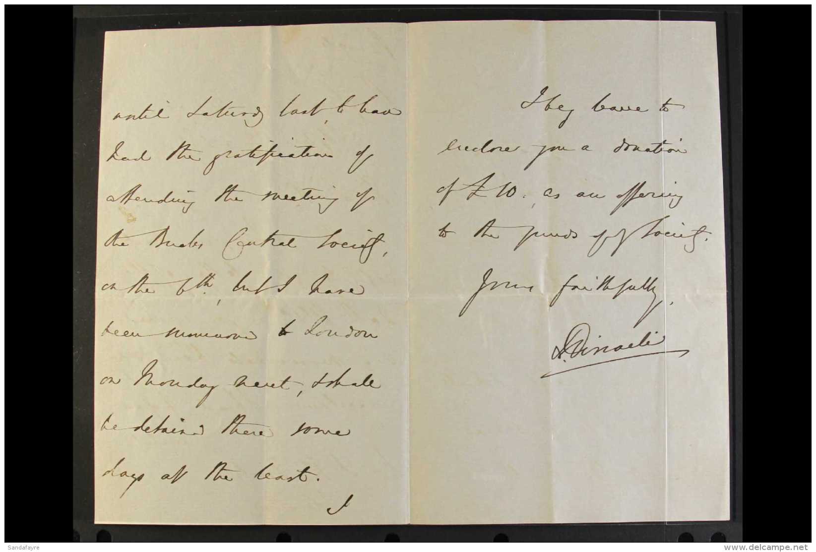 BENJAMIN DISRAELI  1851 (Oct 2nd) Private Letter On Watermarked Paper (written At Hugenden Manor). Interesting... - Otros & Sin Clasificación
