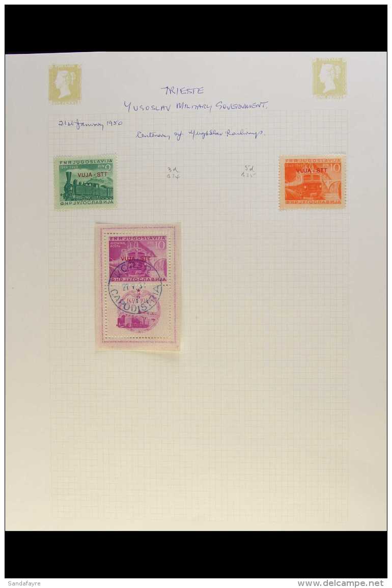 TRIESTE ZONE B  1950-4 Small Mint And Used Selection Including 10d Lilac Rail Conference Perforated Min Sheet,... - Sonstige & Ohne Zuordnung