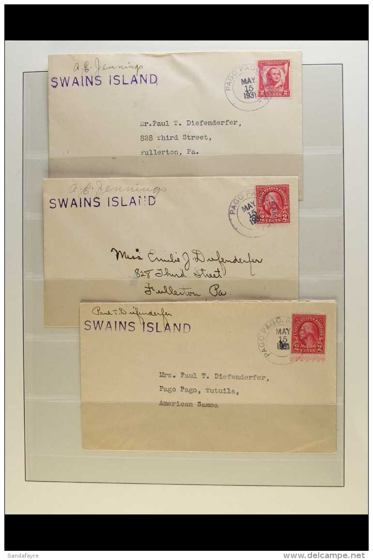 AMERICAN SAMOA  SWAINS ISLAND Group Of Three Covers, Each With Island Cachet In The Top Left Corner, Two... - Sonstige & Ohne Zuordnung