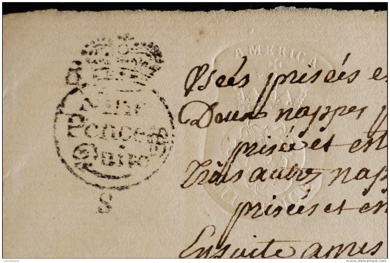 1766  (20 Jan) 4- Page Handwritten Inventory Document From Quebec (in French) With Excellent Impressed "AMERICA"... - Autres & Non Classés