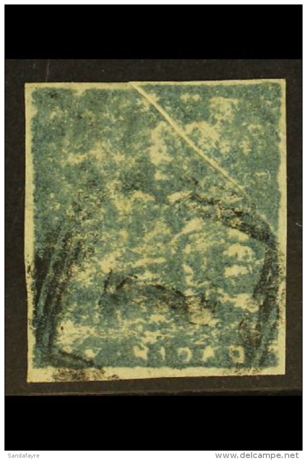 1852-60  (1d) Grey To Bluish Grey, Fifth Issue, PRE-PRINTING PAPER FOLD Across Top Right Corner, SG 19, Fine... - Trinidad & Tobago (...-1961)