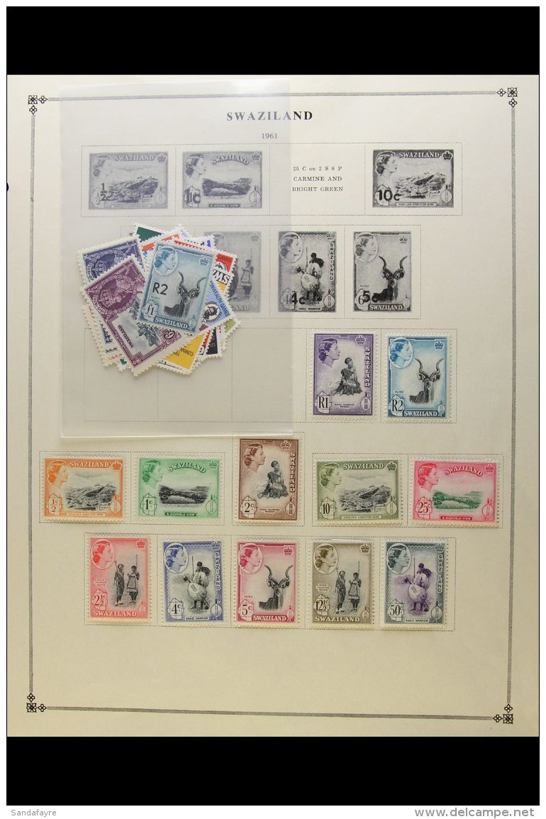 1889-1970 COLLECTION  Mostly Mint, Including 1956 Definitives Complete Set And 1961 2R On &pound;1. (approx 100... - Swasiland (...-1967)