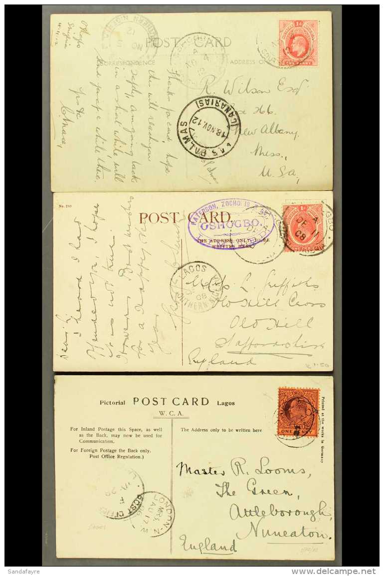 1908 - 1913  Selection Of Ed VII And Geo V Covers And Cards To UK And US Destinations From A Range Of Towns And... - Nigeria (...-1960)