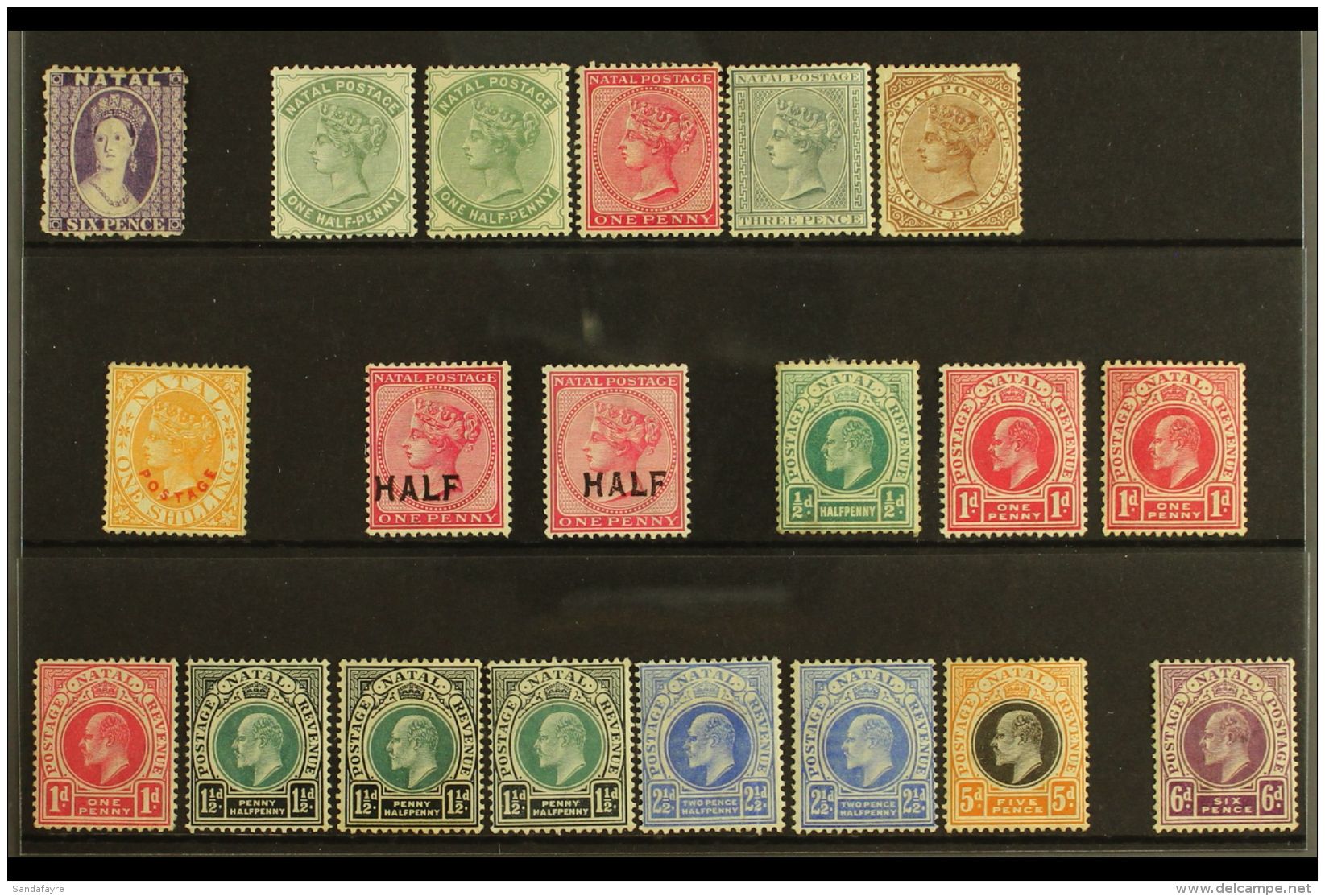 NATAL  1863-1908 MINT Selection On A Stock Card. QV To 1s, KEVII To 6d. Cat &pound;200+ (20 Stamps) For More... - Sin Clasificación