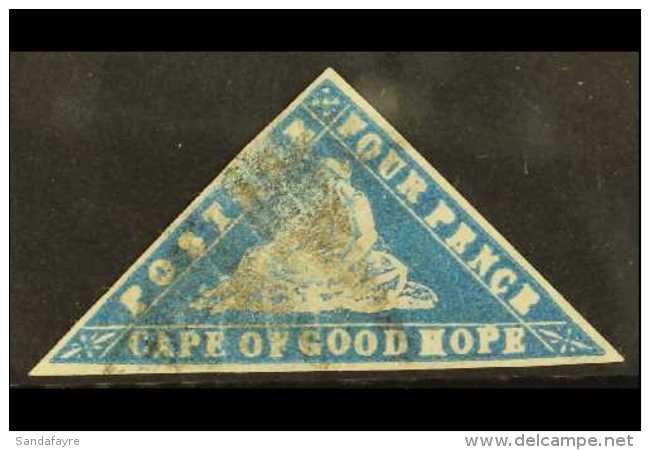 CAPE OF GOOD HOPE  1861 4d Deep Bright Blue On Laid Paper, SG 14c, Used With 3 Margins. Cat &pound;5000 For More... - Ohne Zuordnung