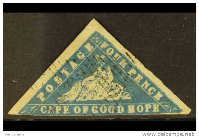 CAPE OF GOOD HOPE  1861 4d Blue On Laid Paper, SG 14d, Lightly Used With 2 Large Margins. Cat &pound;3250 For... - Ohne Zuordnung