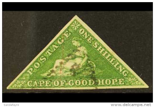 CAPE OF GOOD HOPE  1855-63 1s Bright Yellow Green/white Paper, SG 8, Very Fine Used With 3 Margins For More... - Ohne Zuordnung