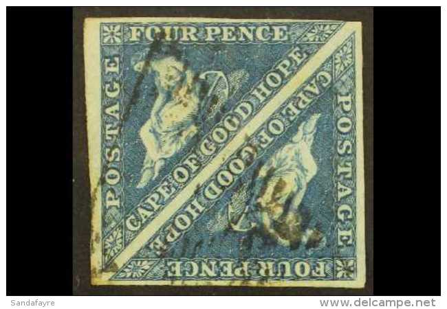 CAPE OF GOOD HOPE  1855-63 4d Deep Blue/white Paper, SG 6, Lightly Used "Tete Beche" Pair With 4 Margins For More... - Ohne Zuordnung