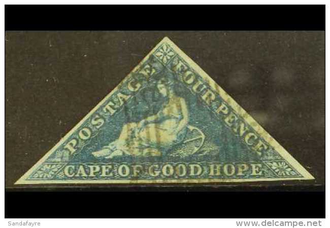 CAPE OF GOOD HOPE  1855-63 4d Deep Blue/white Paper, SG 6, Used With 3 Margins For More Images, Please Visit... - Ohne Zuordnung