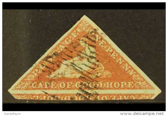 CAPE OF GOOD HOPE  1853 1d Brick Red On Lightly Blued Paper, SG 3, Very Fine Used, 3 Margins Showing Large... - Ohne Zuordnung