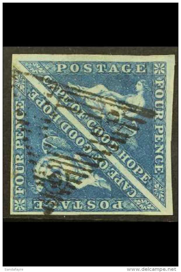 CAPE OF GOOD HOPE  1853 4d Deep Blue On Blued Paper, SG 2, Fine Used PAIR With Neat Triangular Barred Cancel And... - Ohne Zuordnung