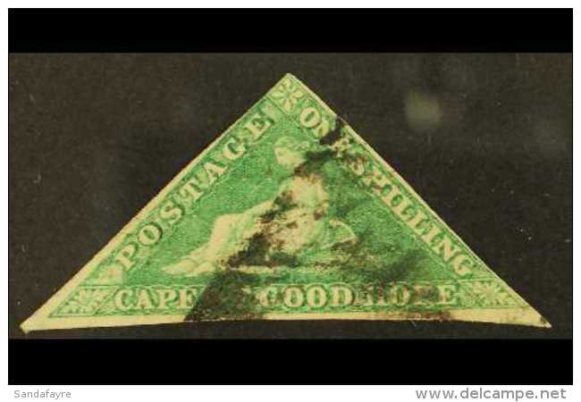 1863-4  1s Bright Emerald-green, D.L.R. Printing, SG 21, Used, Two Margins, Cat.&pound;700. For More Images,... - Ohne Zuordnung