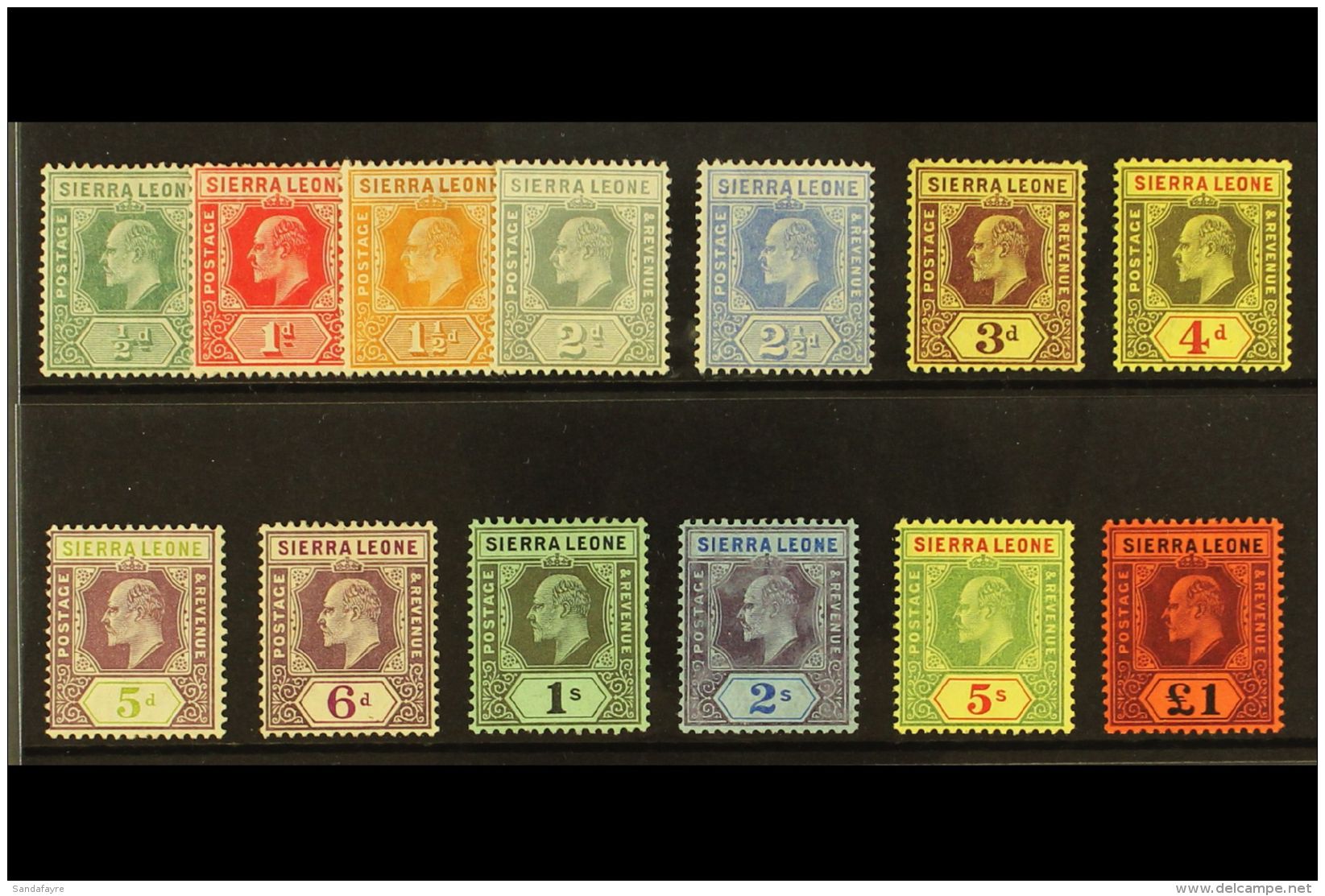 1907-12  Wmk Mult Crown CA Set Complete, SG 99/111, Very Fine Mint (13 Stamps) For More Images, Please Visit... - Sierra Leone (...-1960)