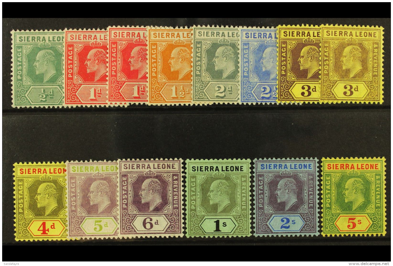 1907-12  Set To 5s, SG 99/110, With Both 1d And 3d Shades Or Papers, Fine Mint. (14) For More Images, Please... - Sierra Leone (...-1960)